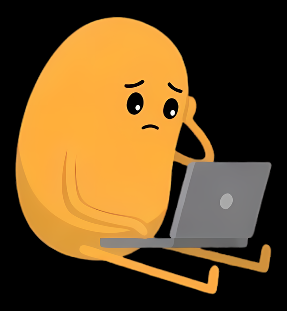 Levld mascot distracted while trying to work at a laptop